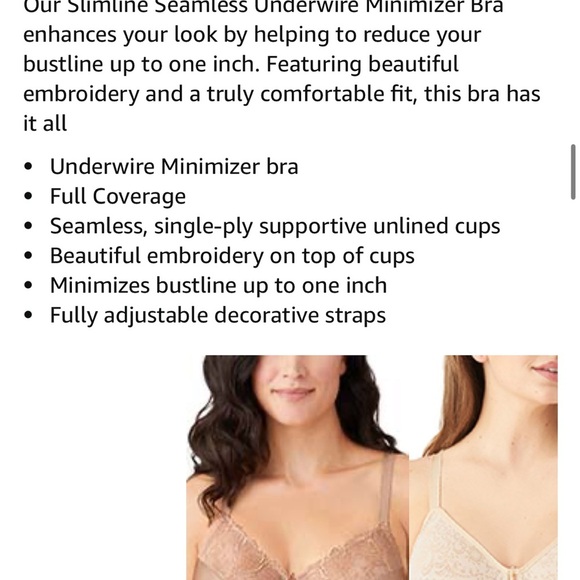 Wacoal Slimline Seamless Minimizer Bra - Picture 7 of 8